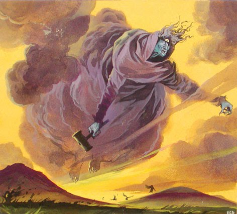 A modern depiction of the Cailleach Bheur ('Hag of Winter') of Scottish Highland legend