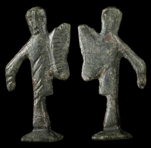 A 'winged Mars'. Cunobelinus had a winged figure on some his 1stC CE coins.