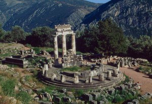 Remains of the temple of Apollo at Delphi - note the passing resemblance to northern European (ie - Hyperborean) 'stone circles'...