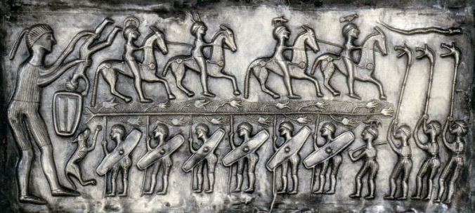 The 'branch' of the reincarnating warriors from the Gundestrup cauldron. Are these seed pods of Hyoscyamus Niger (Henbane)?