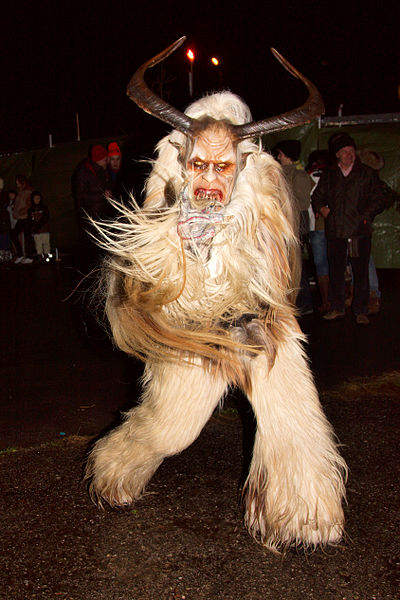 A 'Krampus' character - devilish indeed! Half man, half beast - like the Greek satyrs